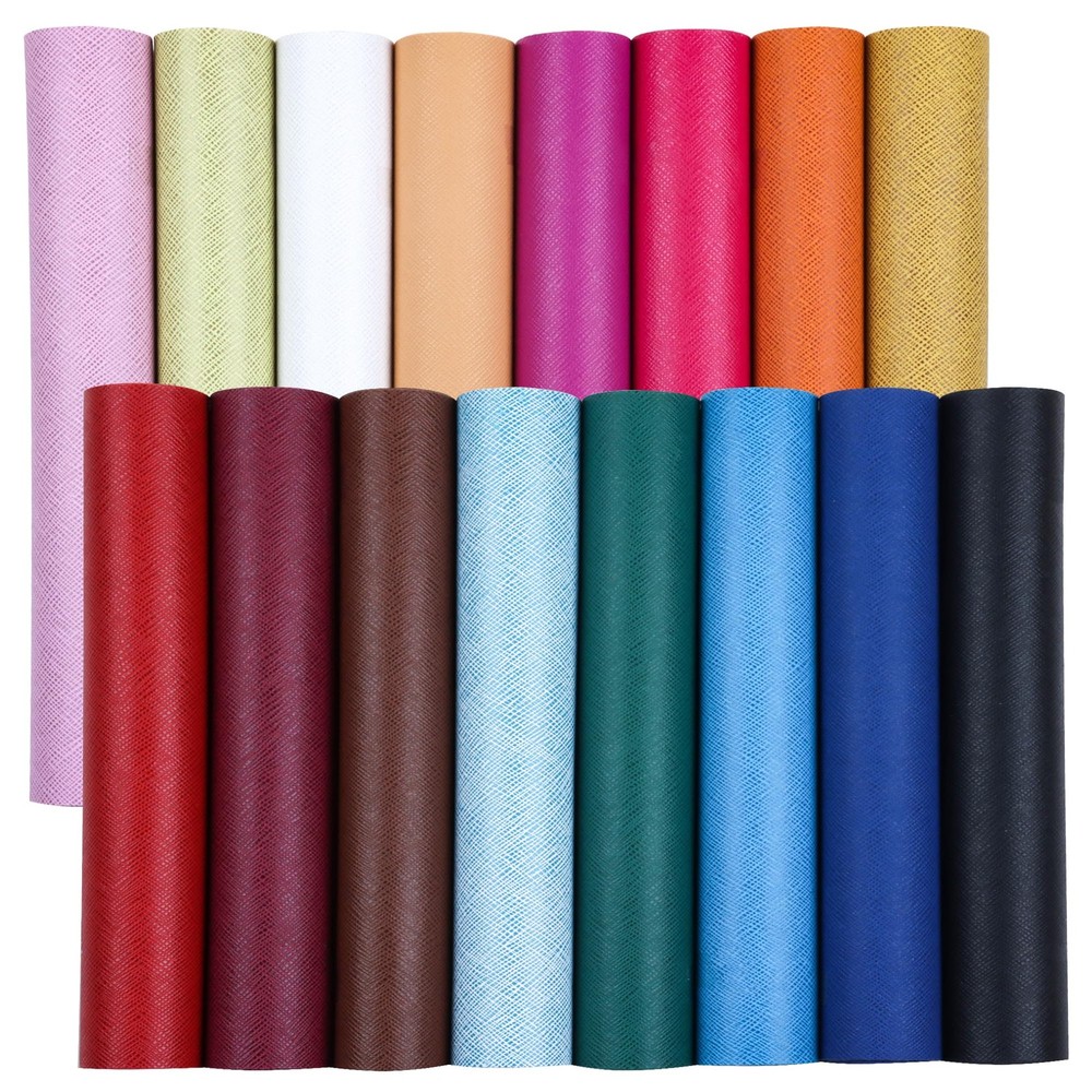Faux Leather Sheets 16PCS 8.3″ x 12″ (21cm x 30cm) A4 Size Synthetic Leather Fab