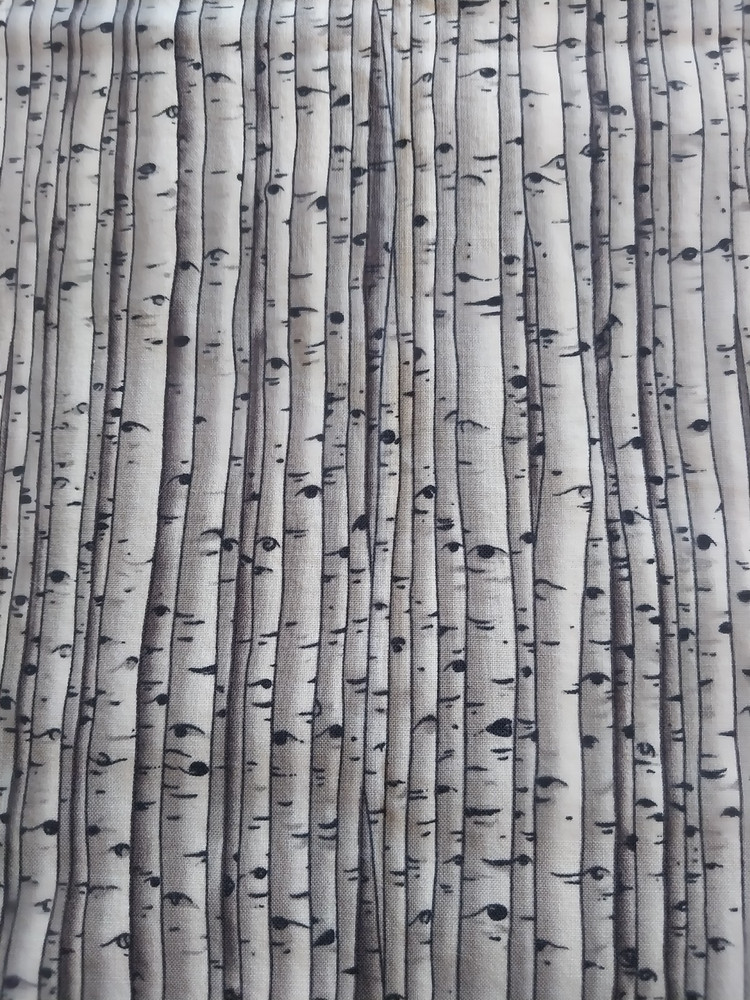ASPEN TREES, BARK – 12 1/2″ X 48″ – COTTON FABRIC – Washed