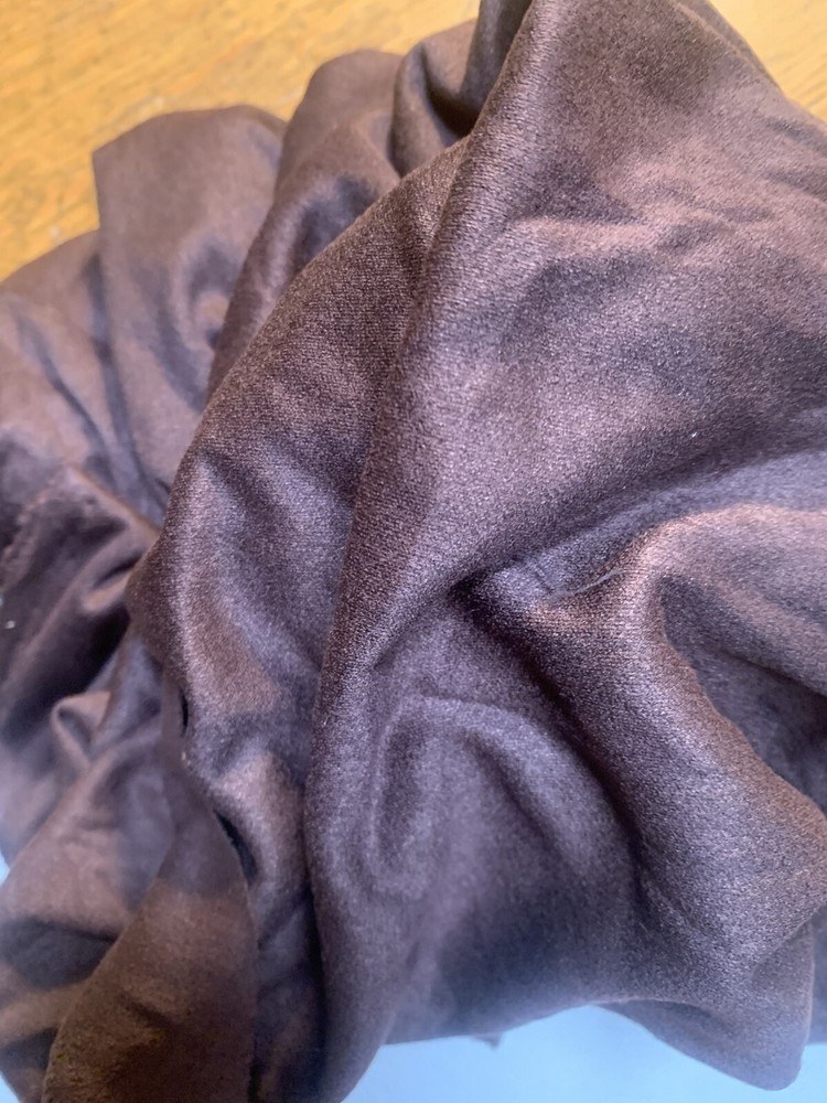 Remnant Rich Chocolate Brown Suede Fabric – 20 X 60” Wide