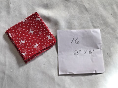 Mxd. Lot of 506 VTG Christmas Print Fabric Cotton Quilt Squares 3″- 3.5″- 4″