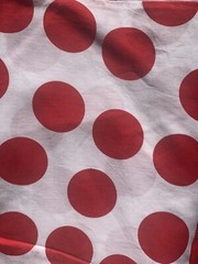 Vintage 80s 90s White And Red Dot Cotton Fabric 132×54”