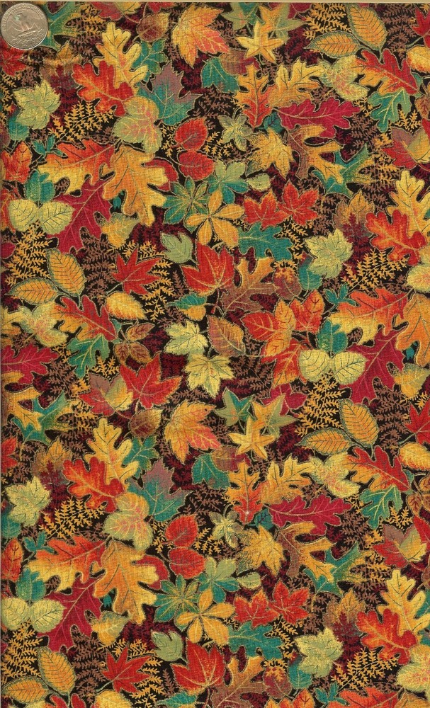 VINTAGE! “FALL LEAVES ALLOVER” KESSLERS – CONCORD – 4.25 YARDS