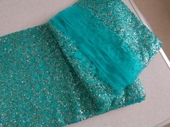 5yd – Shiny Glitter Sequin Glued Soft Tulle Fabric for Wedding, Evening Wear, Sp