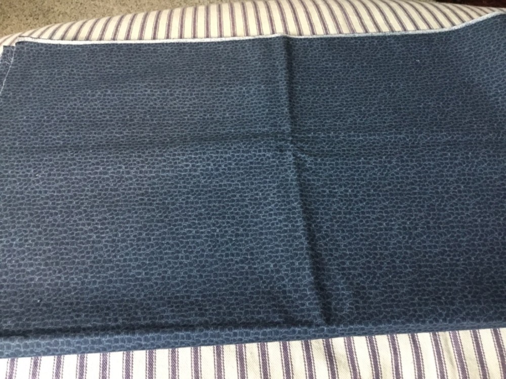 17.5 “ x36 “ Cotton QUILTING SEWING FABRIC denim blue/med blue