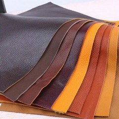 30X60cm Real Genuine Leather Fabric Sheet Scrap Lychee Pattern Cowhide Leather