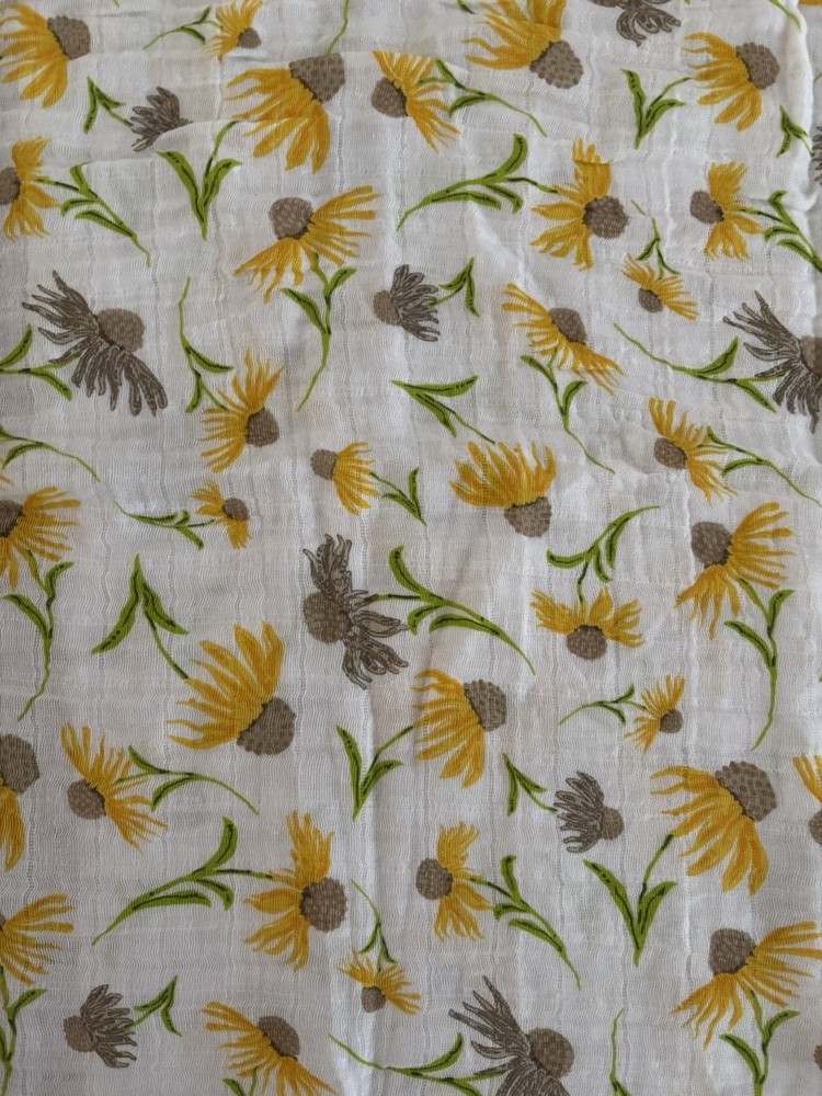 JOANN FABRIC Gauze Fabric For Swaddles Yellow Coneflower 1.5 YARD