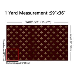 Feelyou Fleur De Lis Fabric, Vintage Royal Floral Upholstery, 108″ x 58″