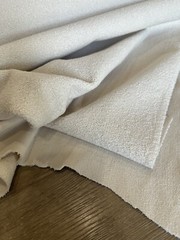 Ivory Cream Chenille Upholstery Fabric 1.75 yard remnant 54″ off white