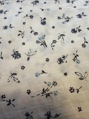 11 Ft 29” Yards Of Cotton Voile White With Blue Flowers Sold By The Yard