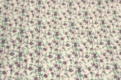 1930s reproduction white fabric cotton quilt purple green flowers 44″x1/2 yd