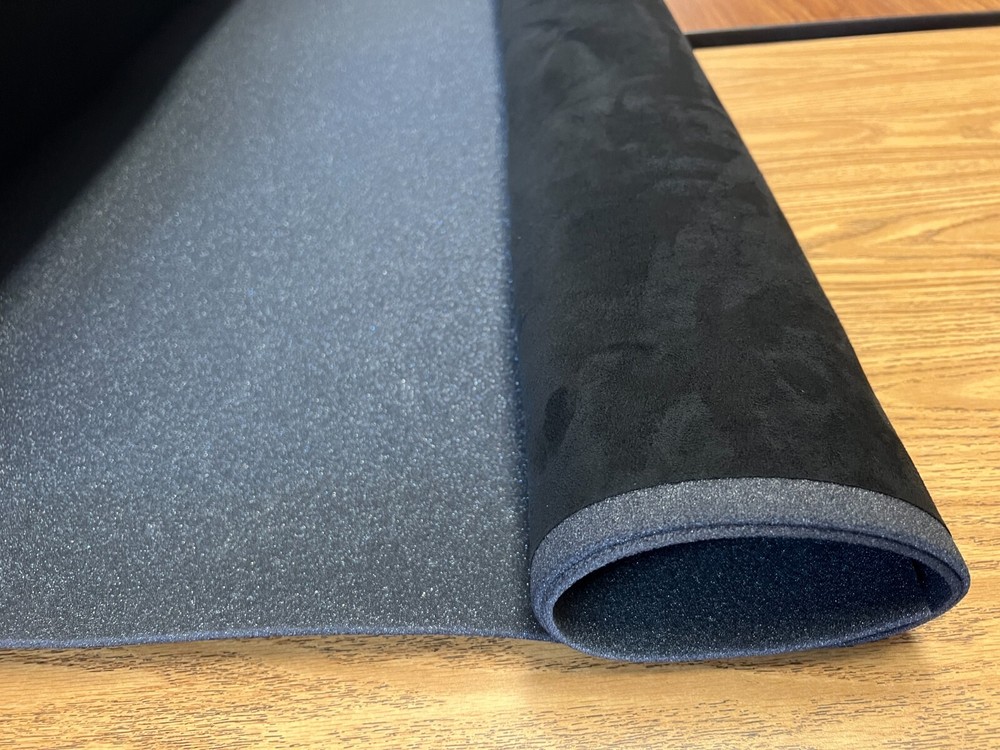 Foam backed faux suede headliner repair fabric-Black- BY THE YARD
