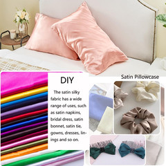 Black Satin Fabric 5 Yards Polyester Silky Fabric 60 Inch Wide Lining Material C