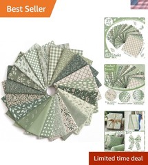 Sage Green Quilting Fabric Bundle – 20 Precut 10”x10” Squares for Patchwork