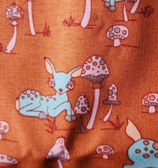 3YD 2009 Jay McCarroll BROWN Woodland Wonderland Deer & Mushrooms Fabric