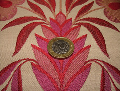 1.5 Metres Fryetts San Michele Rosso Jacquard Fabric Cushion Upholstery Use