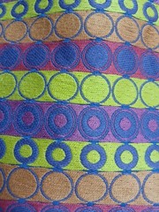 Anzea Upholstery Fabric Enterprice Circles Purple Yellow 4.5 yds Germany