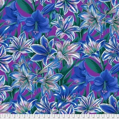 Amaryllis, Blue – Kaffe Fassett Quilt Fabric 100% Cotton One Yard Cut