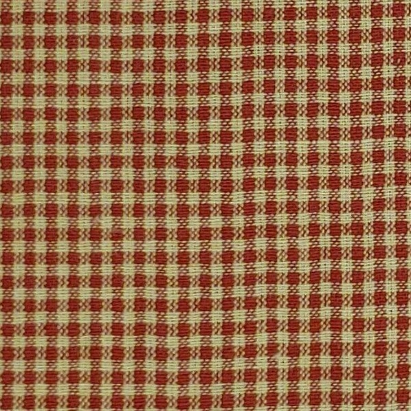 Red Homespun Cotton Fabric Small Check 140A Red Natural BY THE YARD Free Ship