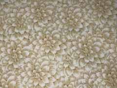 2/3 Yd “Sunset Blooms” Dahlias Tan White Cotton Fabric by Wilmington Prints