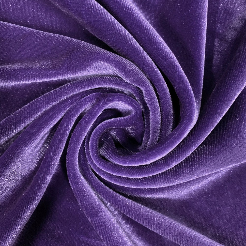 Princess VIOLET Polyester Spandex Stretch Velvet Fabric by the Yard