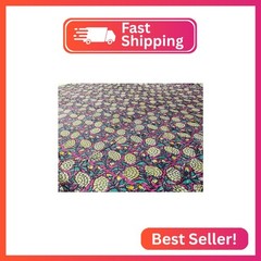 Indian Hand-Block Printed Jaipuri Print Tropical Paisley Floral Ethnic Sanganer
