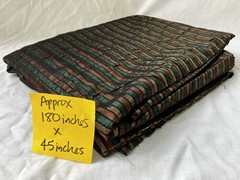 Vintage Fabric ~5 Yds Metallic Stripes (Black/Green/Gold/Copper) Costume/Craft