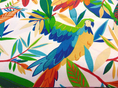 2013 Richloom Cotton Canvas Style Fabric Jungle/Macaw Birds 1yd x 56″