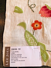 Eric Cohler LEE JOFA Tyler Crewel in Sorbet 17 1/4 x 18″ Fabric Sample