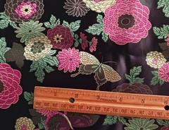 Black Floral Peony Brocade Colorful Metallic Remnant 1 yard 36″x47″