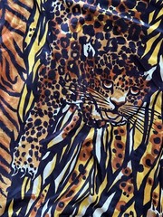 VINTAGE Animal Print Fabric Tiger Print Leopard Print Fabric Lonsdale Textile