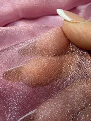 Pink Shimmer Sheer Fabric 5.5 Yards x 41” Wide Metallic Look Sewing Decor