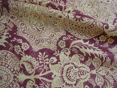 One Yd WILLIAMSBURG Fabric Market Square Shaimar Resist LINEN Upholstery BTY