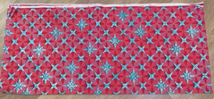 VERTITABLE WAS HOLLANDAIS RED AQUA STAR COTTON FABRIC 2.75 YDS DUTCH WAX VLISCO