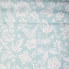 5 Pioneer Woman Seasonal Fat Quarters Mazie Bird Toss White on Mint 100% Cotton