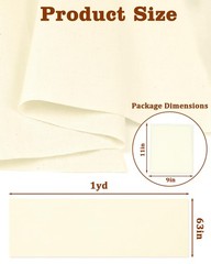 FIVEIZERO 100% Cotton Muslin Fabric by The 1 yard pre cut, Natural Unbleached