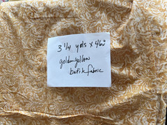 Batik Quilting Fabric 3 1/4 Yards Golden Yellow Paisley Floral 100% Cotton New