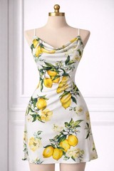 Lemon Floral Scuba Crepe Fabric Stretch Dressmaking Sewing Material 150cm Wide