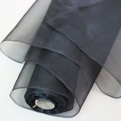 1 Yard Wholesale Black 100% Mulberry Silk Organza Fabric Gauze Tecido