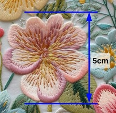 3D look Flower 100% Cotton fabric 20″x55″ 1222913 embroidered look