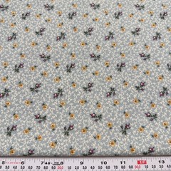 Gold Purple Florals on Blue Marcus Brothers Textiles Cotton Remnant 14″ x 45″