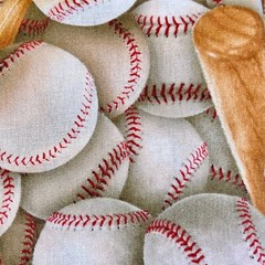 Baseball Quilt Bundle 3 yd Fabric w 2 FQ Red Gray Tan Americana Made in USA