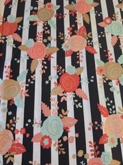 BTY By The Yard Floral Stripe FABRIC COTTON Hobby Lobby Brand