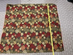 Fabric Remnant Designer Material Brown Flower Power Olive, Orange, Gold 57” X 52