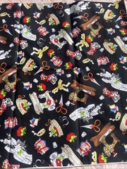 Loralie Designs Sewing Stuff Fabric 2005 Sewing Machines Cotton 42×54 Quilting