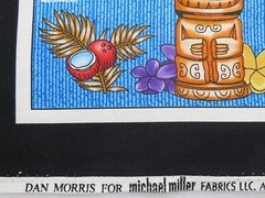 Tiki Lounge Fabric C-1637, Dan Morris for Michael Miller, 23″ x 43″, 15 squares
