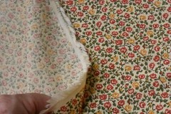 By 1/2 Yd, Vintage, Red Gold Green Calico Quilt Cotton, Classic Cottons, B1638