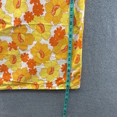 VTG 60s 70s Flower Power Fabric Yellow Orange Floral 2.5 Yards MOD Duvet Cover