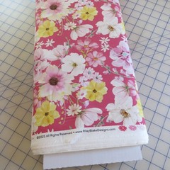 YARD ~ Painted Petals Flowers On Pink ~ $3.99 Ships ANY Amount Of Fabric