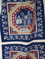 Coverlet By Ameritex Milford Pennsylvania 1733 Fabric. 12 Panels EUC Uncut