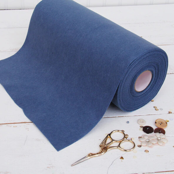 Premium Felt Roll – 12″ x 10yd – Navy – Soft Wool-Like 1.2mm Thick